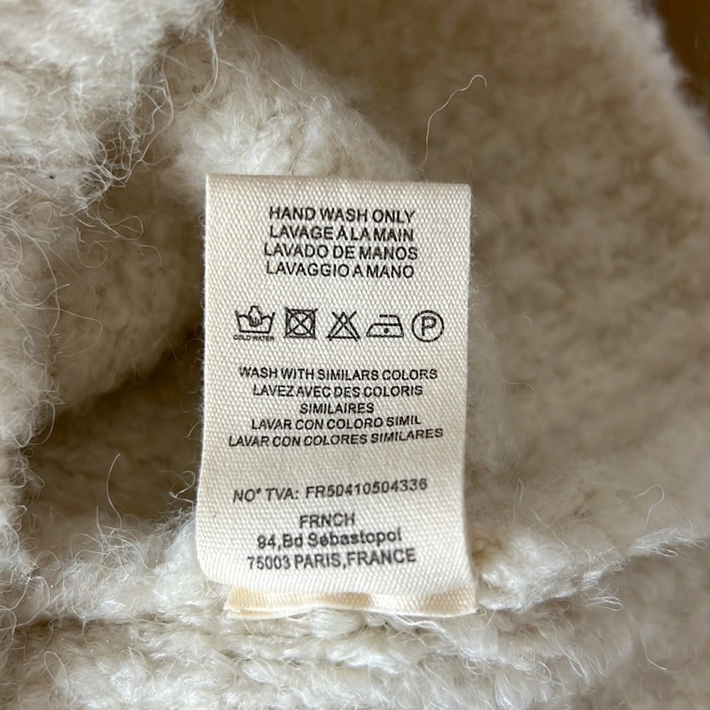 FRNCH Paris Crew-Neck Bouclé Sweater Vest Cream Ivory NWOT - Picture 14 of 16